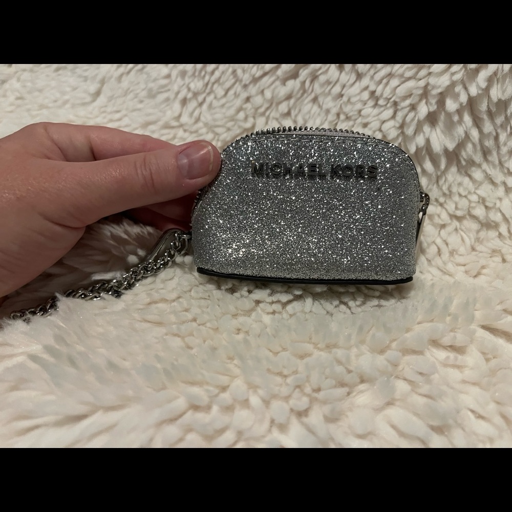 Michael kors glitter coin purse keychain